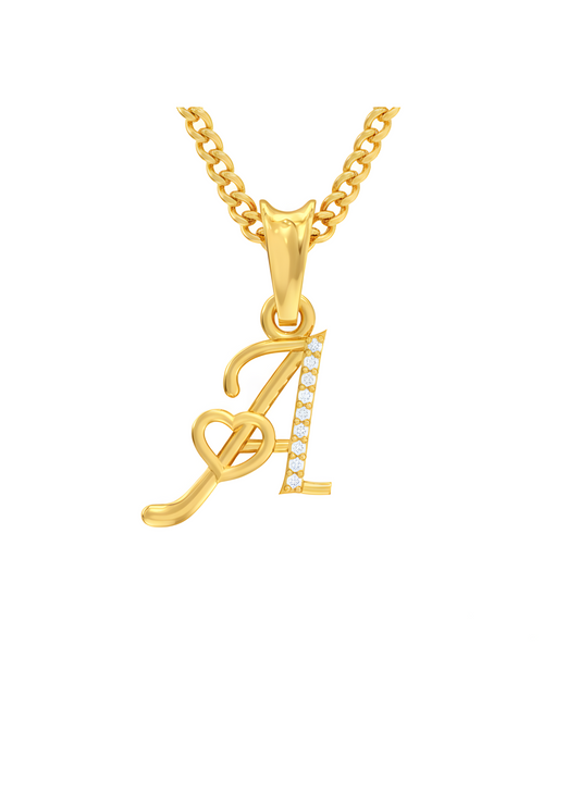 A Initial Alphabet Diamond Pendant - Diamond Jewellery