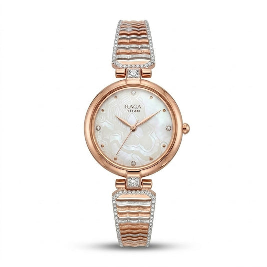 Luxury Raga Gold Women’s Watch with American Diamonds – Elegant Designer Timepiece by Nakrani Gold