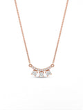 14K Rose Gold Lab Grown Diamond 3-Stone Pendant Necklace