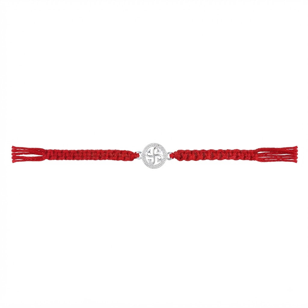 Silver Swastik Rakhi for Brother
