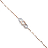 Rose Gold Chain Bracelet with Interlocking Links & Lab-Grown Diamonds – Ethical Luxury with Timeless Charm