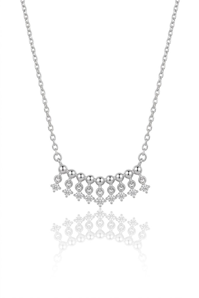 Silver American Diamond Choker Necklace