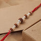 Traditional Rudraksha Silver Bead Spiritual Rakhi for Brother