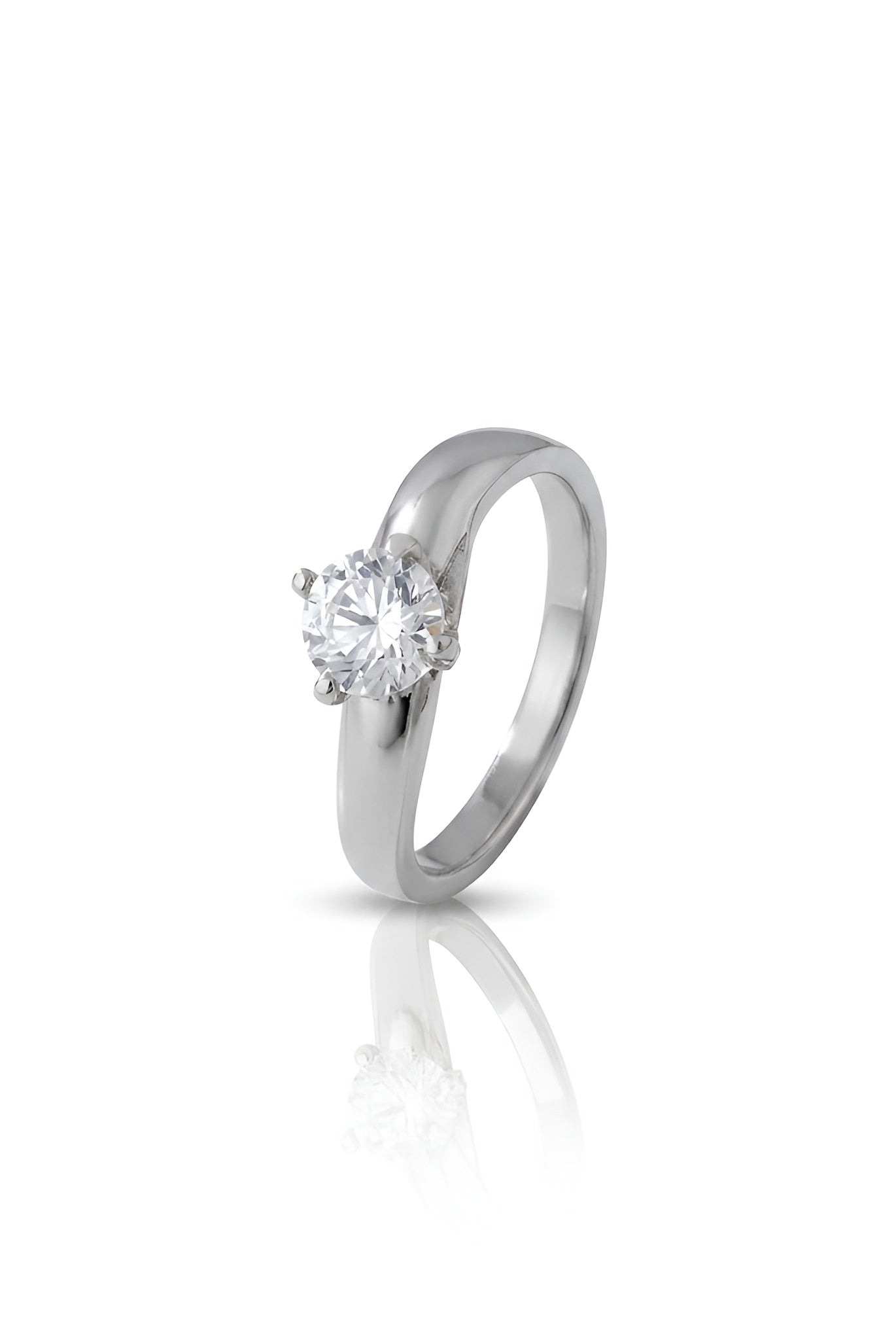 925 Sterling Silver Ring for Women Round Cut American Diamond Solitaire Band Gift
