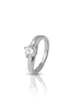 925 Sterling Silver Ring for Women Round Cut American Diamond Solitaire Band Gift