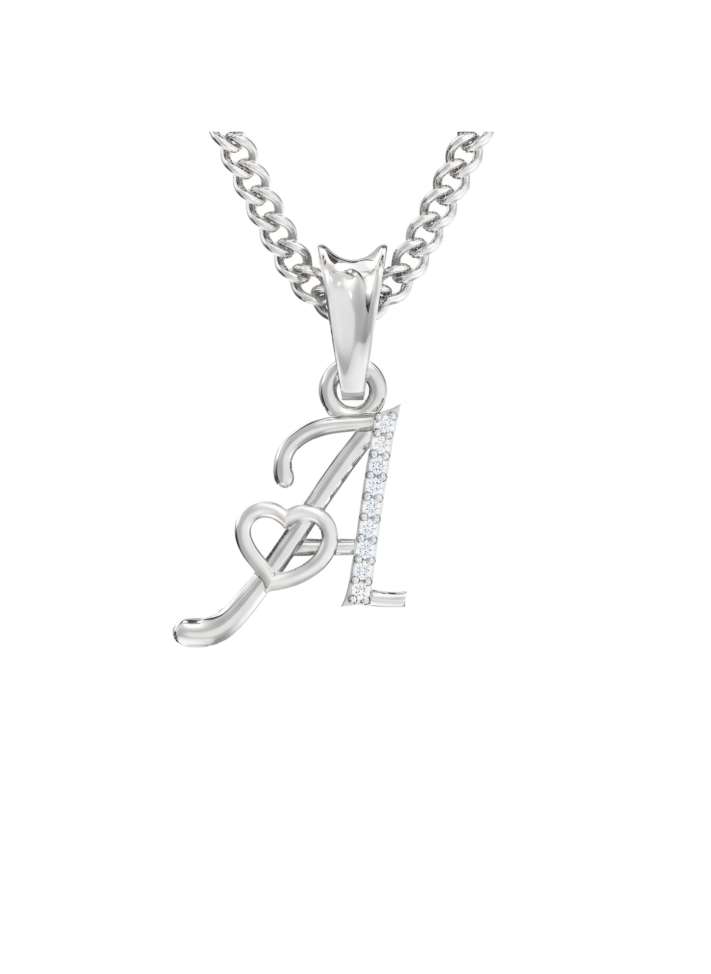 A Initial Alphabet Diamond Pendant - Diamond Jewellery