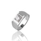 Solid 925 Sterling Silver Men’s Ring Brilliant Round Cut Moissanite Diamond Band