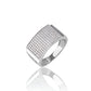 Men's Moissanite Diamond Ring 925 Sterling Silver Rectangular Signet Band