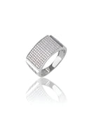 Men's Moissanite Diamond Ring 925 Sterling Silver Rectangular Signet Band