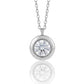 Silver American Diamond Solitaire Pendant Necklace Women’s Jewelry Gift