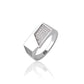 925 Sterling Silver Men's Ring Moissanite Diamond Geometric Signet Band Luxury