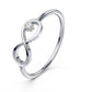 Dainty Moissanite Infinity Ring 9KT Yellow Gold Minimalist Promise Band Gift