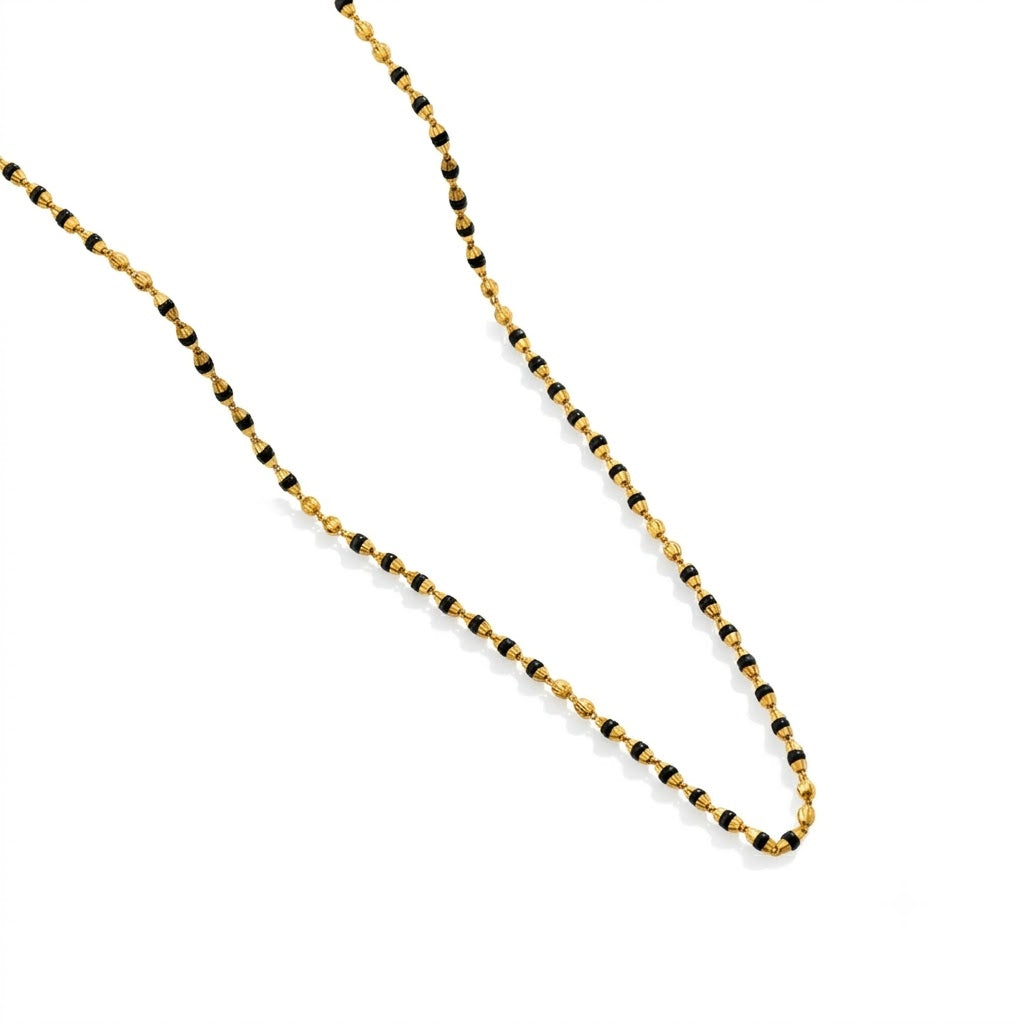 Gold Tulsi Mala with Gold-Toned Beads