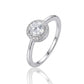 925 Sterling Silver Ring for Women Round Halo American Diamond Engagement Band