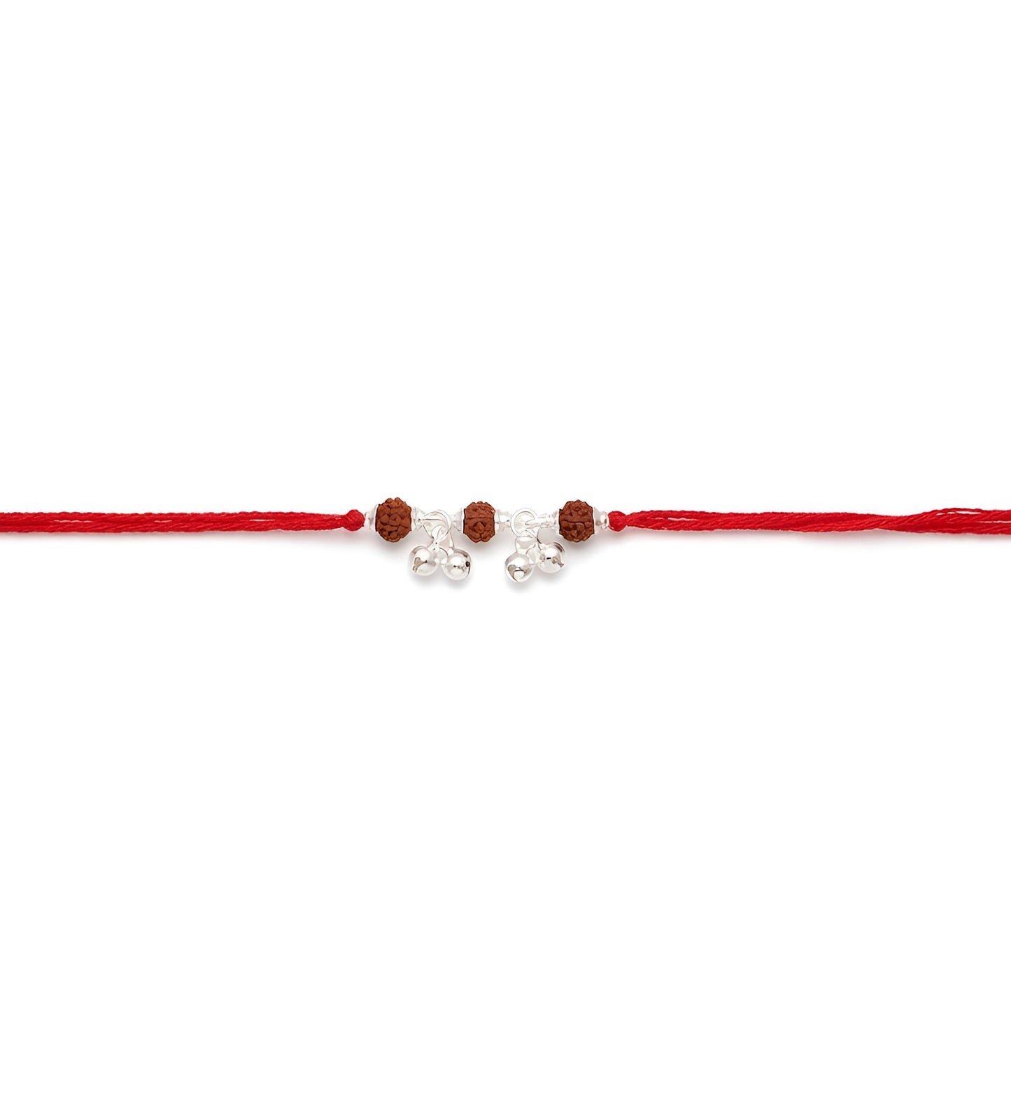 Elegant Rudraksha Silver Ghungroo Rakhi for Sister-in-Law
