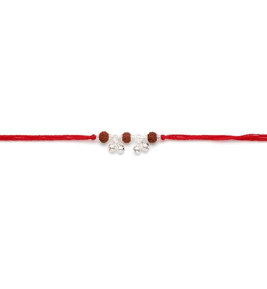 Elegant Rudraksha Silver Ghungroo Rakhi for Sister-in-Law