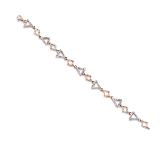Geometric Triangle Ladies Bracelet with American Diamonds – Modern Elegance