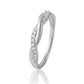 925 Sterling Silver Women Ring American Diamond Twisted Infinity Band Luxury Gift