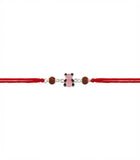 Cute Pink Bear Enamel Silver Rakhi for Kids