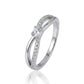 925 Sterling Silver Women Ring American Diamond Split Shank Wedding Engagement Band