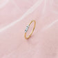 Marquise & Round Diamond Three-Stone Ring in 14K Yellow Gold