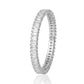 925 Sterling Silver Ring Women American Diamond Baguette Eternity Band