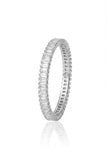 925 Sterling Silver Ring Women American Diamond Baguette Eternity Band
