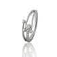 925 Sterling Silver Bypass Ring American Diamond Round CZ Band Women Jewelry