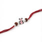 Cute Pink Bear Enamel Silver Rakhi for Kids