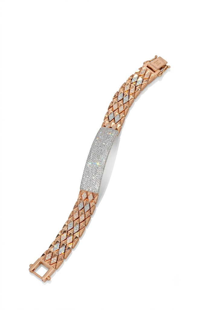 Rose Gold Diamond Bracelet with Secure Clasp