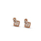 Exquisite Rose Gold Square Earrings with Intricate Diamond Accents