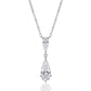American Diamond Double Pear Drop Silver Chain Pendant