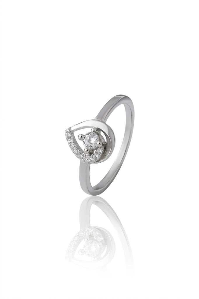 925 Sterling Silver Women Ring American Diamond Moissanite Promise Band