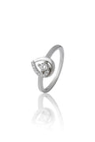 925 Sterling Silver Women Ring American Diamond Moissanite Promise Band