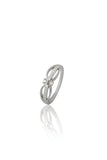 925 Sterling Silver American Diamond Ring for Women - Elegant Knot Stackable Band