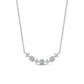 92.5 Sterling Silver Station Necklace with Square Cut Clear Stones Minimalist Chain