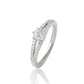 925 Sterling Silver Split Shank Solitaire Ring Hallmark American Diamond