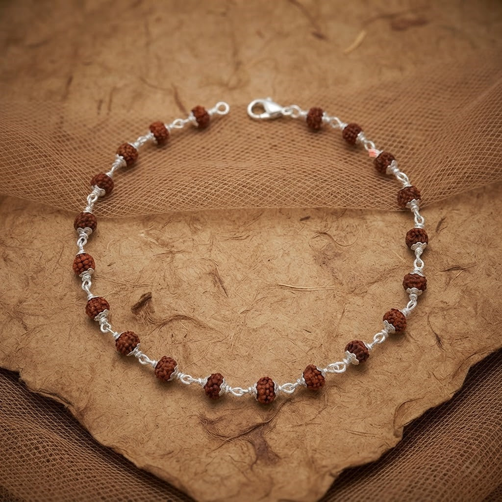 925 Silver Rudraksha Bracelet & Rakhi