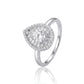 925 Sterling Silver Pear Shape American Diamond Ring for Women Bridal Jewelry Gift