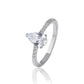 925 Sterling Silver Ring Women American Diamond Pear Cut Engagement Wedding Band
