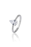 925 Sterling Silver Ring Women American Diamond Pear Cut Engagement Wedding Band