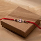 Cute Pink Bear Enamel Silver Rakhi for Kids