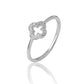 925 Sterling Silver Ring for Women American Diamond Clover Flower Band Gift Boxed