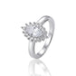 925 Sterling Silver Marquise Ring for Women American Diamond Halo Engagement Band