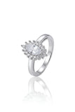 925 Sterling Silver Marquise Ring for Women American Diamond Halo Engagement Band