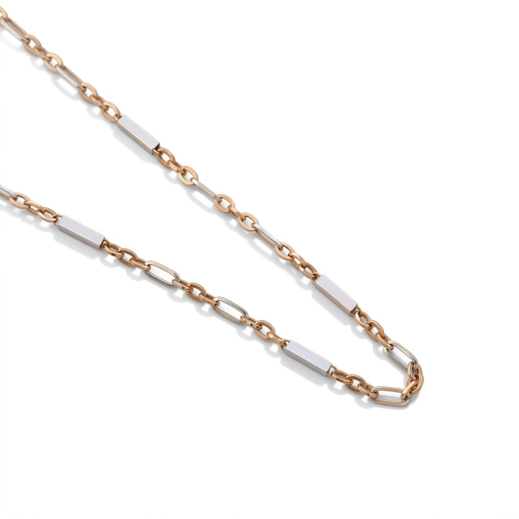 Luxury 18kt Rose Gold Light Weight Chain  with White Accents – Elegant