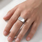 925 Sterling Silver Men's Ring Moissanite Diamond Geometric Signet Band Luxury
