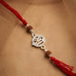 Elegant Shree Broach Silver Rudraksha Rakhi for Brother