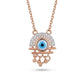 Nakrani Gold Elegant Rose Gold Necklace with American Diamonds