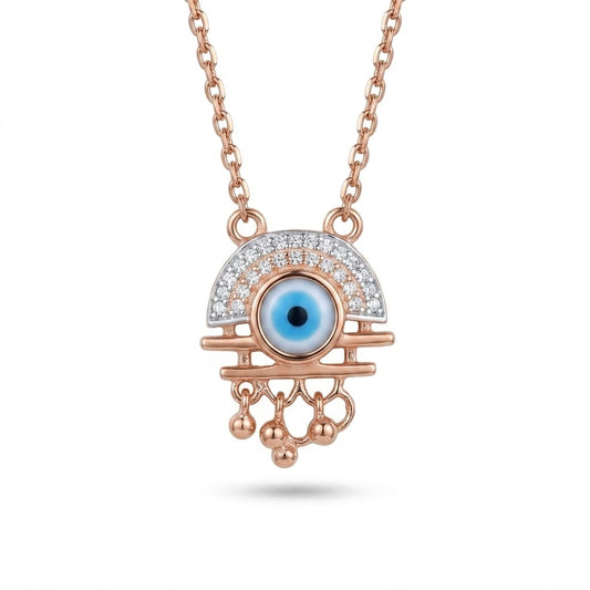 Nakrani Gold Elegant Rose Gold Necklace with American Diamonds